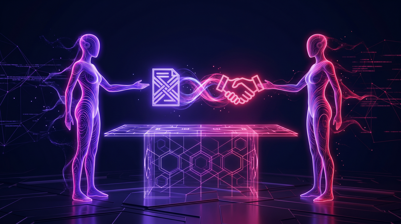 Agenti AI che negoziano un accordo in un marketplace digitale